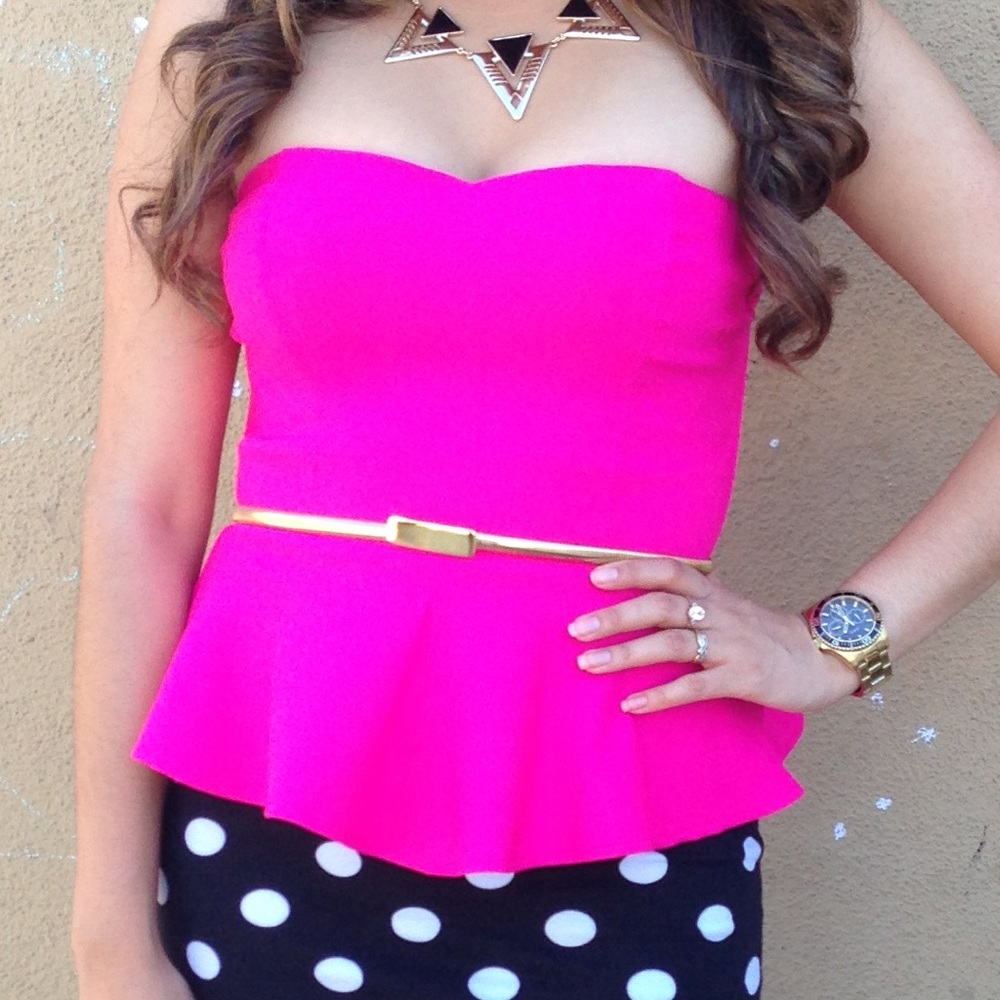 Strapless peplum shirt - Forever 21